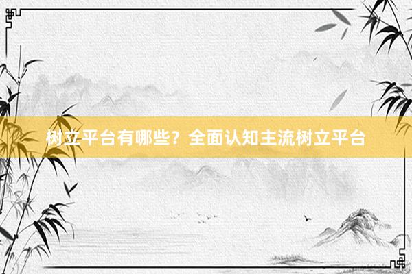 树立平台有哪些？全面认知主流树立平台